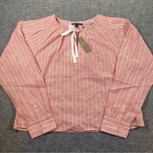 Women's J. Crew Red and White Striped Top, NWT, Medium